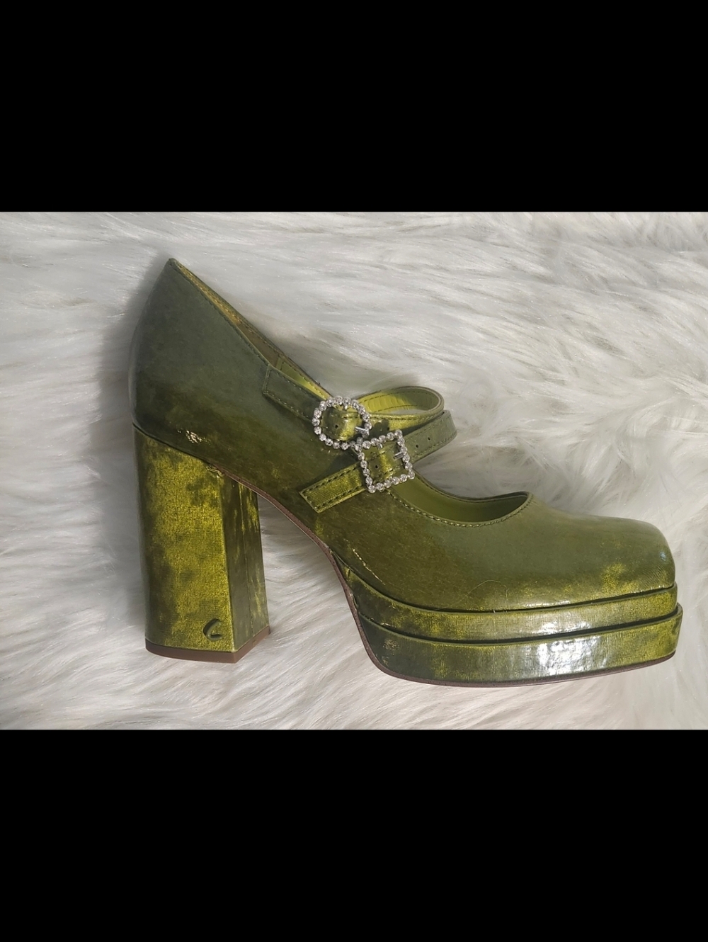 SOLD‼️-Circus By Sam Eldeman Olive Green Mary Jane Platform Heels